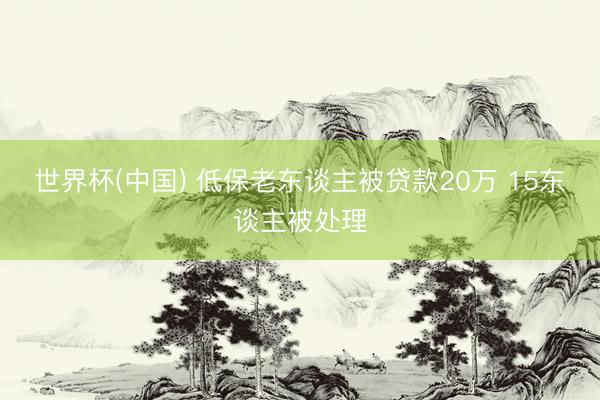 世界杯(中国) 低保老东谈主被贷款20万 15东谈主被处理