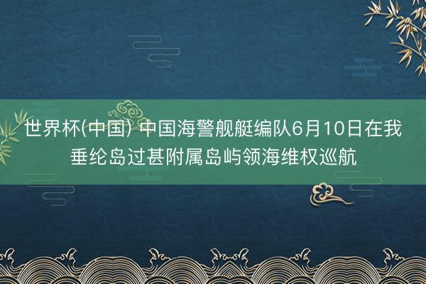世界杯(中国) 中国海警舰艇编队6月10日在我垂纶岛过甚附属岛屿领海维权巡航