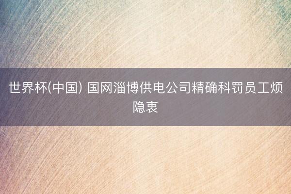 世界杯(中国) 国网淄博供电公司精确科罚员工烦隐衷