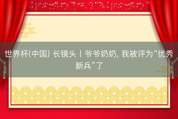 世界杯(中国) 长镜头丨爷爷奶奶， 我被评为“优秀新兵”了