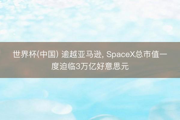 世界杯(中国) 逾越亚马逊， SpaceX总市值一度迫临3万亿好意思元